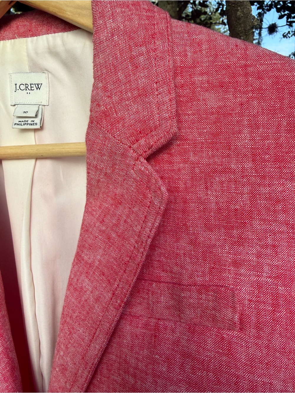 J.Crew Schoolboy Blazer in Linen-Cotton Heathered Red/Pink Women’s 10 - Picture 3 of 10